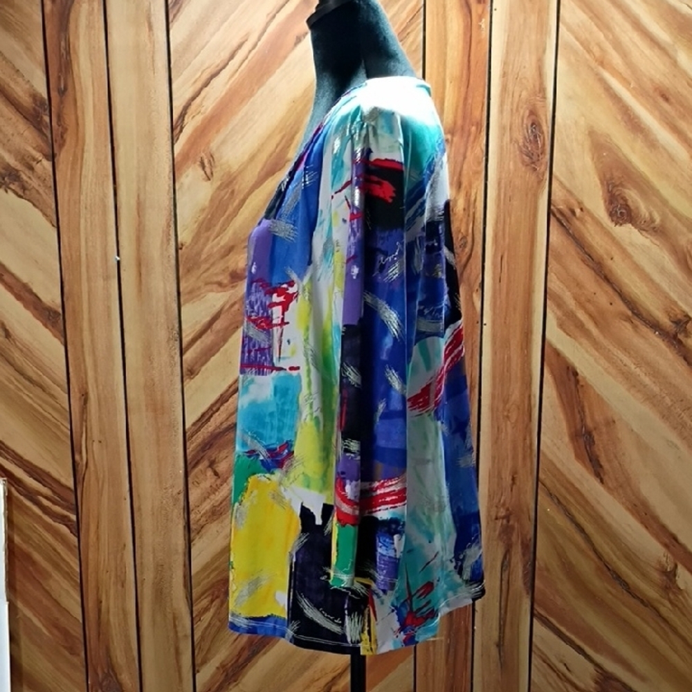 Allison Daley Abstract Art Print Multicolored Pattern, Lightweight Longsleeve XL - Picture 3 of 13